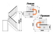 Лестницы для дома бук К-004м